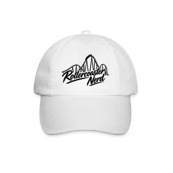 Rollercoaster Nerd - Baseballkappe - Weiß/Weiß - Vorne