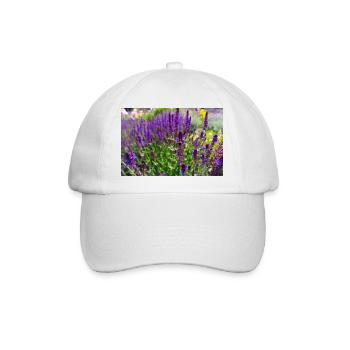 Bumblebee on Purple Salvia Flowers - Baseballkappe - Weiß/Weiß - Vorne