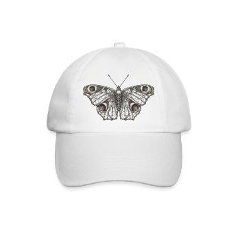Gotischer Skelett-Schmetterling - Baseballkappe - Weiß/Weiß - Vorne