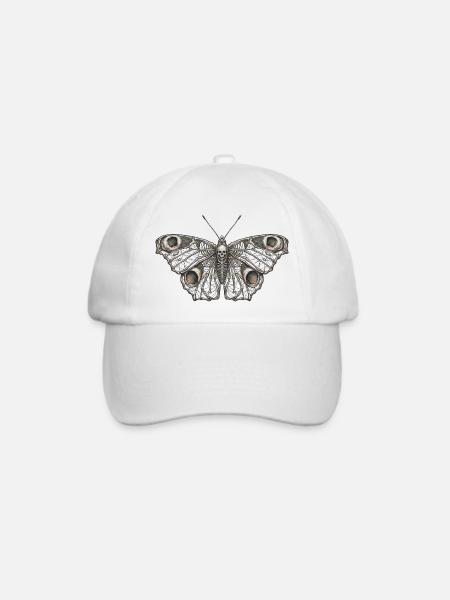 Gotischer Skelett-Schmetterling - Baseballkappe - Weiß/Weiß