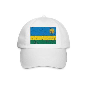 Ruanda als Flagge - Baseballkappe - Weiß/Weiß - Vorne