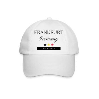 Frankfurt Deutschland Souvenir – Reise - Baseballkappe - Weiß/Weiß - Vorne