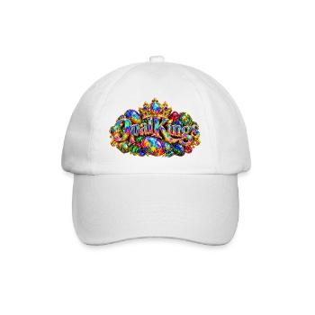 OpalKings Bunte Edelsteinkrone - Baseballkappe - Weiß/Weiß - Vorne