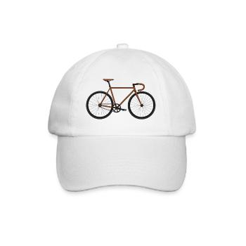 Fixie Bike braun - Baseballkappe - Weiß/Weiß - Vorne