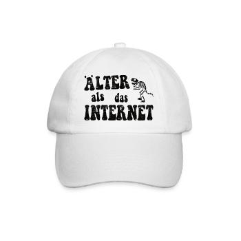 Älter als das Internet - Dino - Baseballkappe - Weiß/Weiß - Vorne