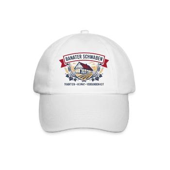 Banater Schwaben | Tradition Heimat Verbundenheit - Baseballkappe - Weiß/Weiß - Vorne