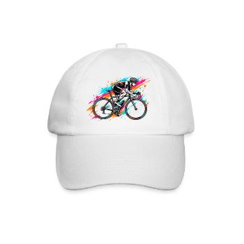 Neon-Splash Radfahrer - Baseballkappe - Weiß/Weiß - Vorne
