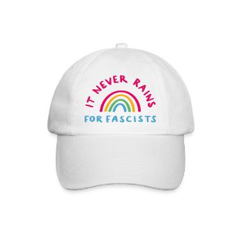 It never rains for Fascists - Baseballkappe - Weiß/Weiß - Vorne
