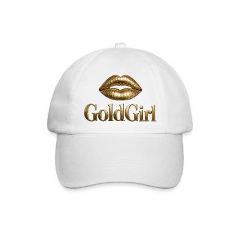 GoldGirl Metallic Lips Logo - Baseballkappe - Weiß/Weiß - Vorne