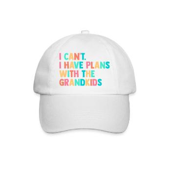 I Cant I Have Plans With The Grandkids Grandma Nan - Baseballkappe - Weiß/Weiß - Vorne