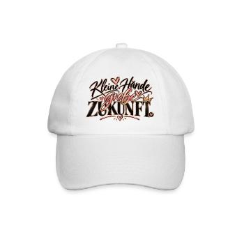 Erzieherin – Kleine Hände, große Zukunft - Baseballkappe - Weiß/Weiß - Vorne