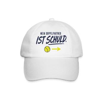 Mein Doppelpartner ist schuld Lustiges Doppel - Baseballkappe - Weiß/Weiß - Vorne