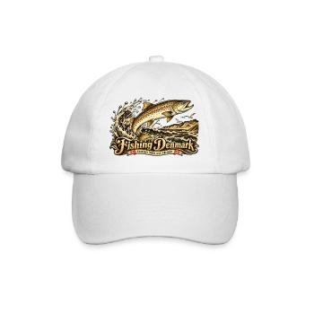 Dänemark Angeln  - Baseballkappe - Weiß/Weiß - Vorne