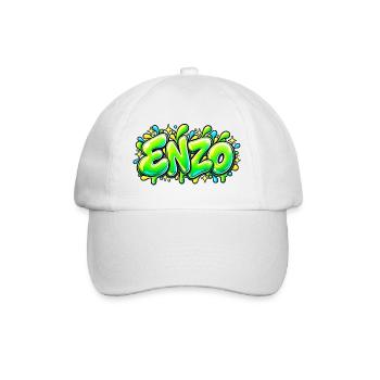 ENZO in Graffiti: das Geschenk, das das Feuer entfacht! - Baseballkappe - Weiß/Weiß - Vorne