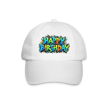 Herzlichen Glückwunsch zum Geburtstag Graffiti Fluo: Geschenk, das großartig ist! - Baseballkappe - Weiß/Weiß - Vorne