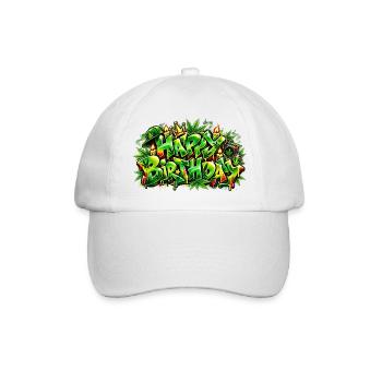 Herzlichen Glückwunsch zum Geburtstag Graffiti Jungle: Entspannte Atmosphäre! - Baseballkappe - Weiß/Weiß - Vorne