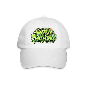 Alles Gute zum Geburtstag Graffiti-Kerze: Naturgeschenk! - Baseballkappe - Weiß/Weiß - Vorne