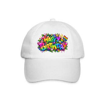 Herzlichen Glückwunsch zum Geburtstag Graffiti Pride: Pride garantiert! - Baseballkappe - Weiß/Weiß - Vorne