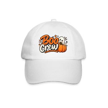 Boo Crew – Süßes Halloween Kürbis mit Geist - Baseballkappe - Weiß/Weiß - Vorne