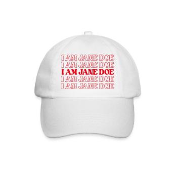 ICH BIN JANE DOE Ich stehe mit Unterstützung der Frauenbewegung - Baseballkappe - Weiß/Weiß - Vorne