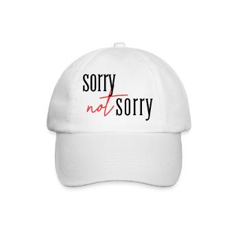 Sorry Not sorry  - Baseballkappe - Weiß/Weiß - Vorne