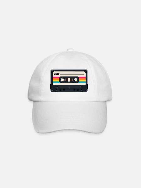 80s Cassette - Baseballkappe - Weiß/Weiß