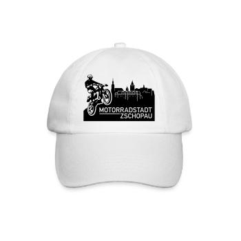 Motorradstadt Zschopau (Farbe änderbar) - Baseballkappe - Weiß/Weiß - Vorne