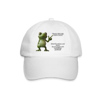 Grüner Frosch zum Thema Tattoo - Baseballkappe - Weiß/Weiß - Vorne