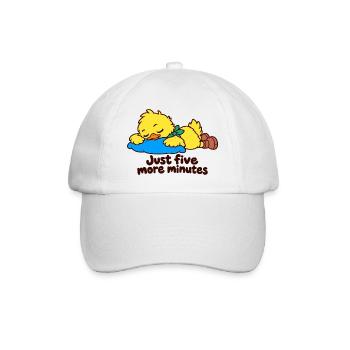 Sleepy Duck – Nur noch fünf Minuten - Baseballkappe - Weiß/Weiß - Vorne