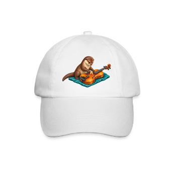 Otter repariert eine Geige - Baseballkappe - Weiß/Weiß - Vorne