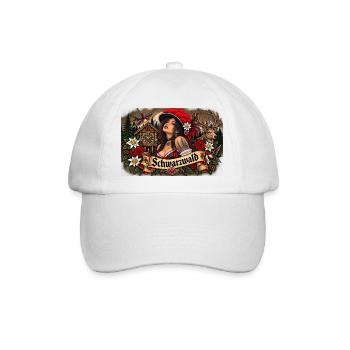  Schwarzwald Kuckucksuhr Tracht Hirsch Und - Baseballkappe - Weiß/Weiß - Vorne
