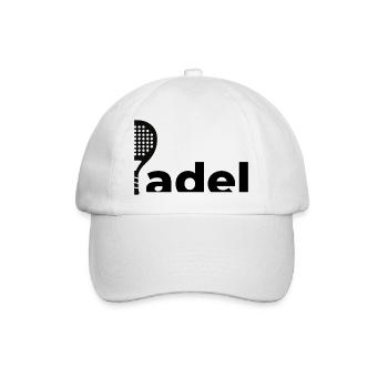 Padel-Schläger-Logo | Minimalistisches Sportdesign - Baseballkappe - Weiß/Weiß - Vorne