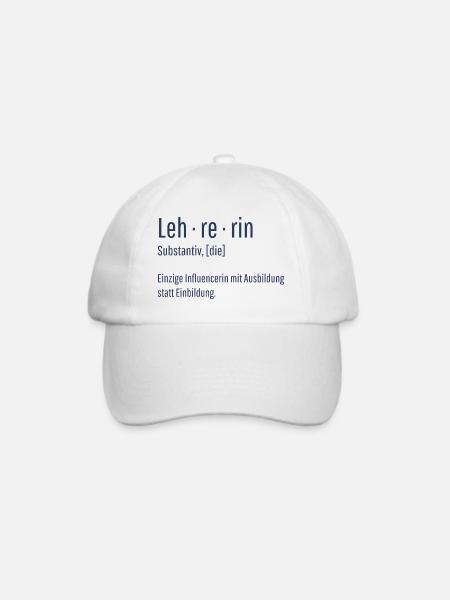 Lehrerin Substantiv Influencerin Schule Geschenk - Baseballkappe - Weiß/Weiß