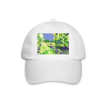 Impressionistische Sonnenlandschaft - Baseballkappe - Weiß/Weiß - Vorne