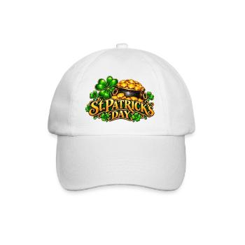 St Patrick's Tag Goldtopf Kleeblatt - Baseballkappe - Weiß/Weiß - Vorne