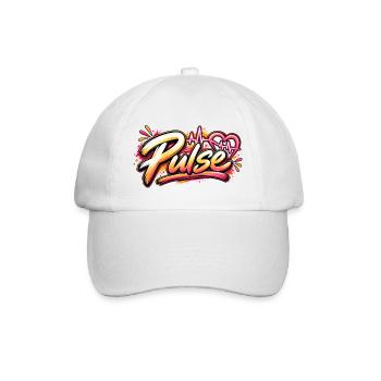 Pulse Graffiti Herz Neonschrift - Baseballkappe - Weiß/Weiß - Vorne