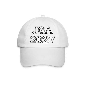 JGA 2027 Schriftzug handgezeichnet - Baseballkappe - Weiß/Weiß - Vorne
