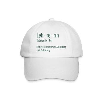 Lehrerin Substantiv Influencerin Schule Geschenk - Baseballkappe - Weiß/Weiß - Vorne