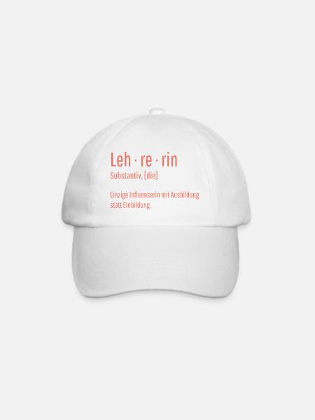 Lehrerin Substantiv Influencerin Schule Geschenk - Baseballkappe - Weiß/Weiß