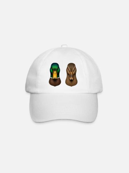 Stockenten - Baseballkappe - Weiß/Weiß