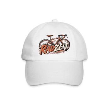 Radfahren Retro Fahrradmotiv Zeitlose Geschenkidee - Baseballkappe - Weiß/Weiß - Vorne