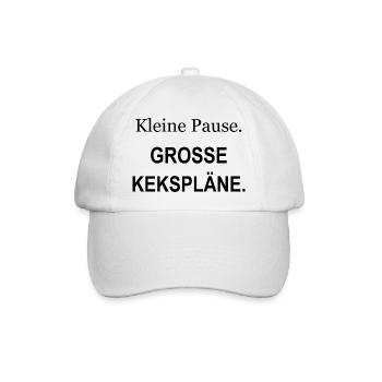 Kleine Pause – Große Kekspläne – schwarz - Baseballkappe - Weiß/Weiß - Vorne