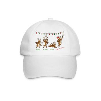 Volleyball Weihnachten Rentiere Lustiges Geschenk - Baseballkappe - Weiß/Weiß - Vorne