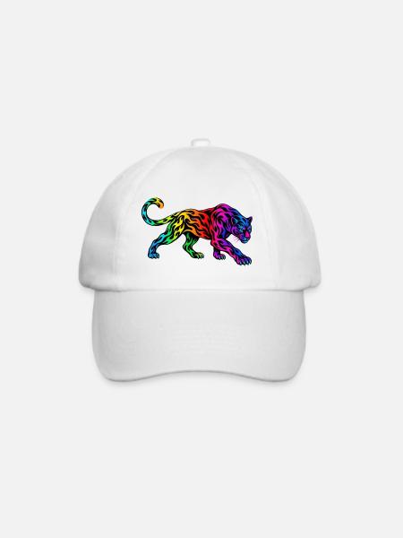 Stammes-Regenbogenpanther - Baseballkappe - Weiß/Weiß