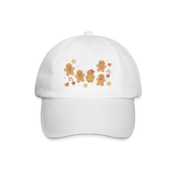 Aquarell der Lebkuchenmann-Sammlung - Baseballkappe - Weiß/Weiß - Vorne