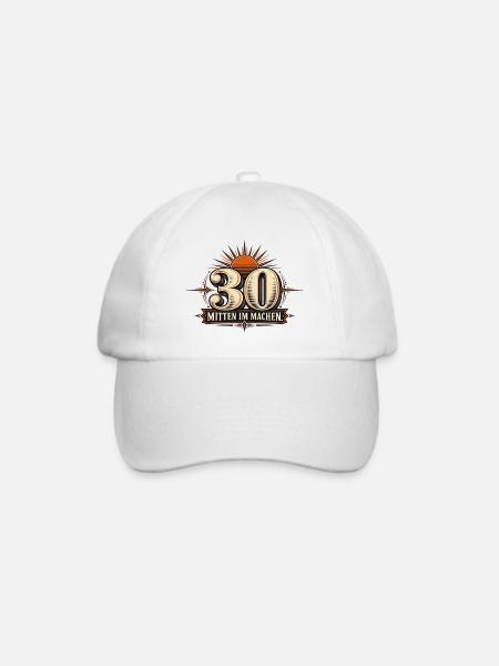 30 Geburtstag mitten im Machen - Baseballkappe - Weiß/Weiß
