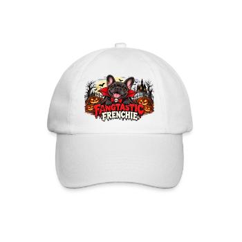  Fangtastic Frenchie Halloween Französische - Baseballkappe - Weiß/Weiß - Vorne
