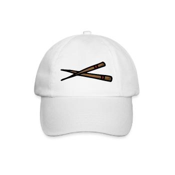 Essstäbchen chop sticks - chinesisch Essen - Baseballkappe - Weiß/Weiß - Vorne
