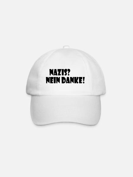 Nazis nein danke - Baseballkappe - Weiß/Weiß