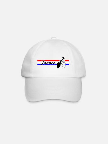 Fahrrad Design Frankreich - Baseballkappe - Weiß/Weiß